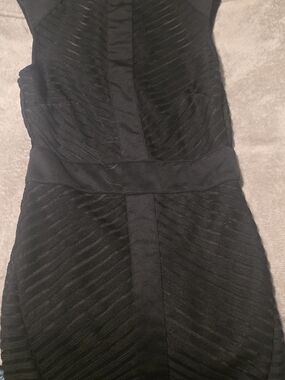 Fashion Nova Black Ribbed Panel Mini Dress